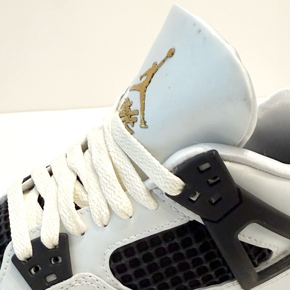 NIKE Air Jordan 4 Retro Platinum Gold Sneakers - Brand New - Picture 7 of 12